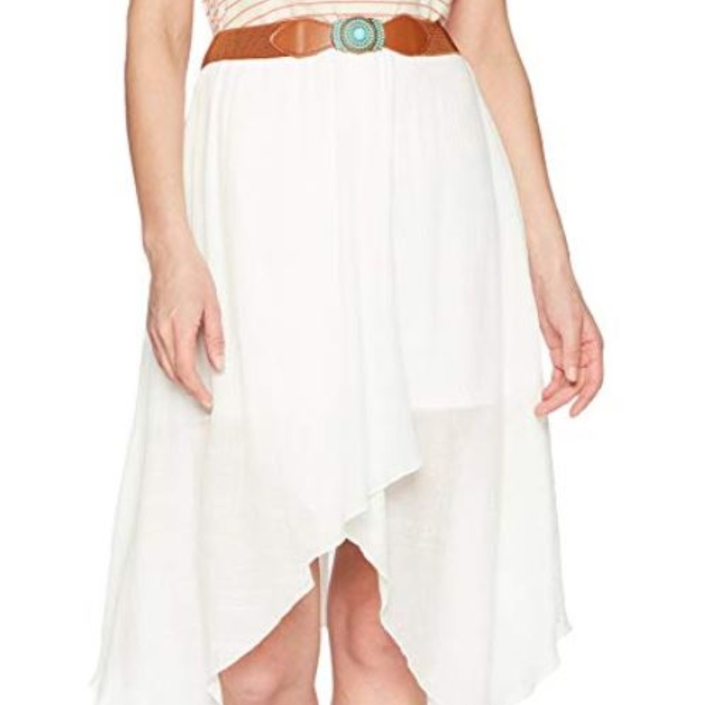 Uneven Lightweight Wrap Skirt with Belt